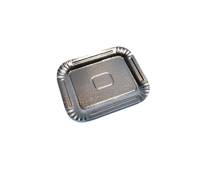 BANDEJA DE CARTON LAMINADA PLATEADA