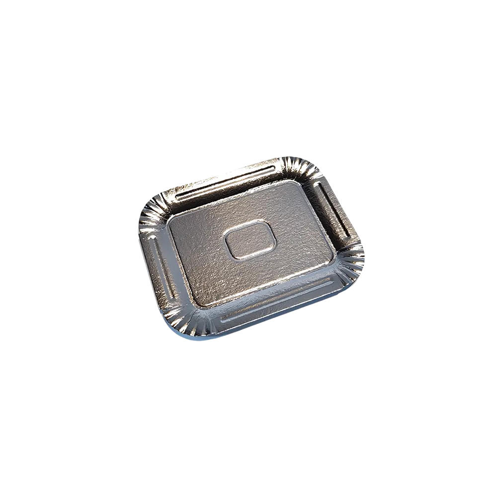 BANDEJA DE CARTON LAMINADA PLATEADA