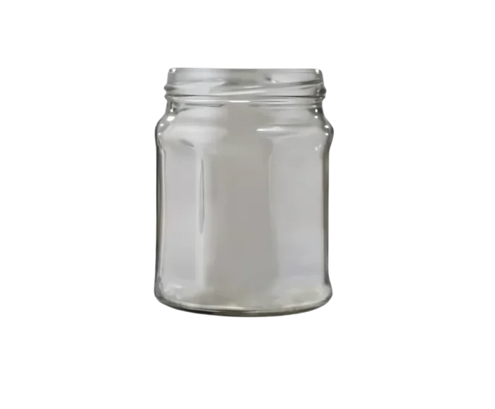 Frasco vidrio octogonal 300cc T70mm