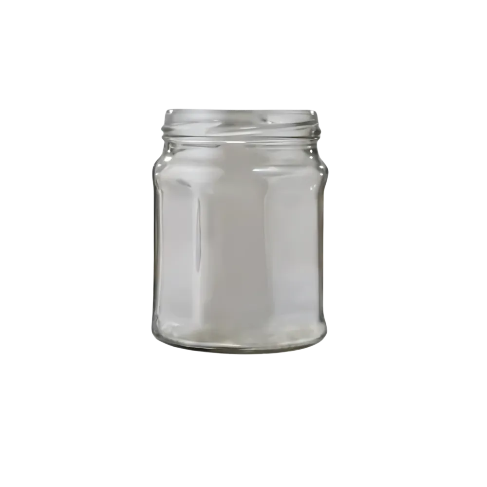 Frasco vidrio octogonal 300cc T70mm